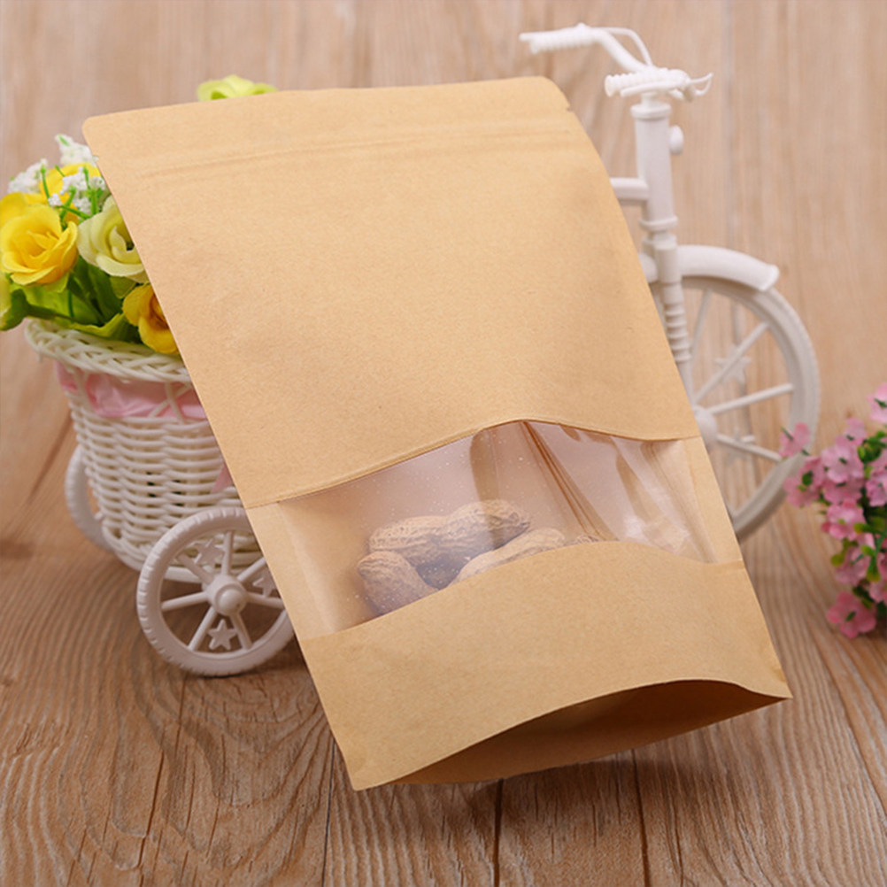 Food In Snacks - 50Pcs Food Grade Kraft Stand Up