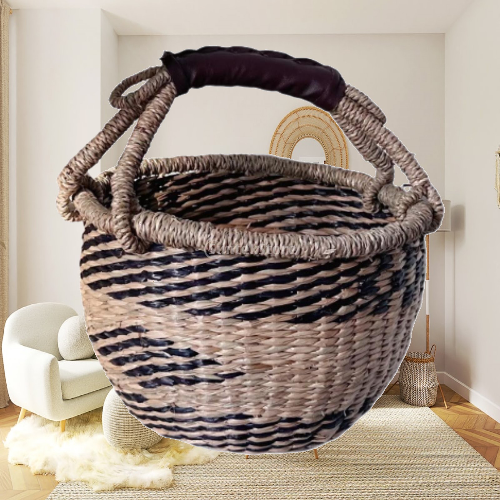 Food And Snacks For Picnic - Handwoven Picnic Basket Multifunction Sundries Basket