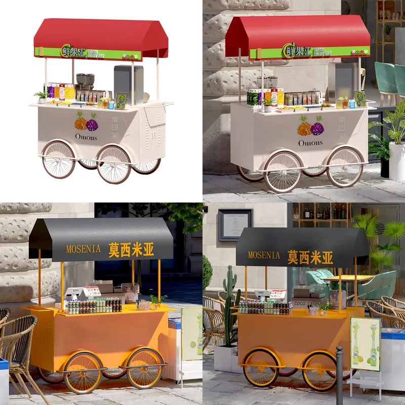 Portable Wrought Iron Food Car - đánh giá và giá Snacks Food Stall