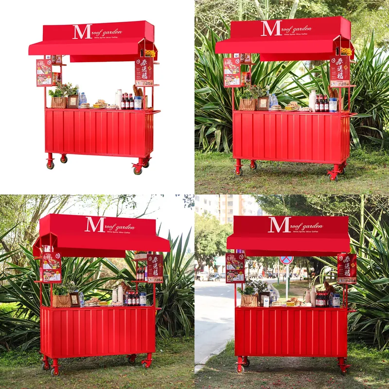 Wrought Iron Food Cart Outdoor - đánh giá và giá Snacks Food Stall